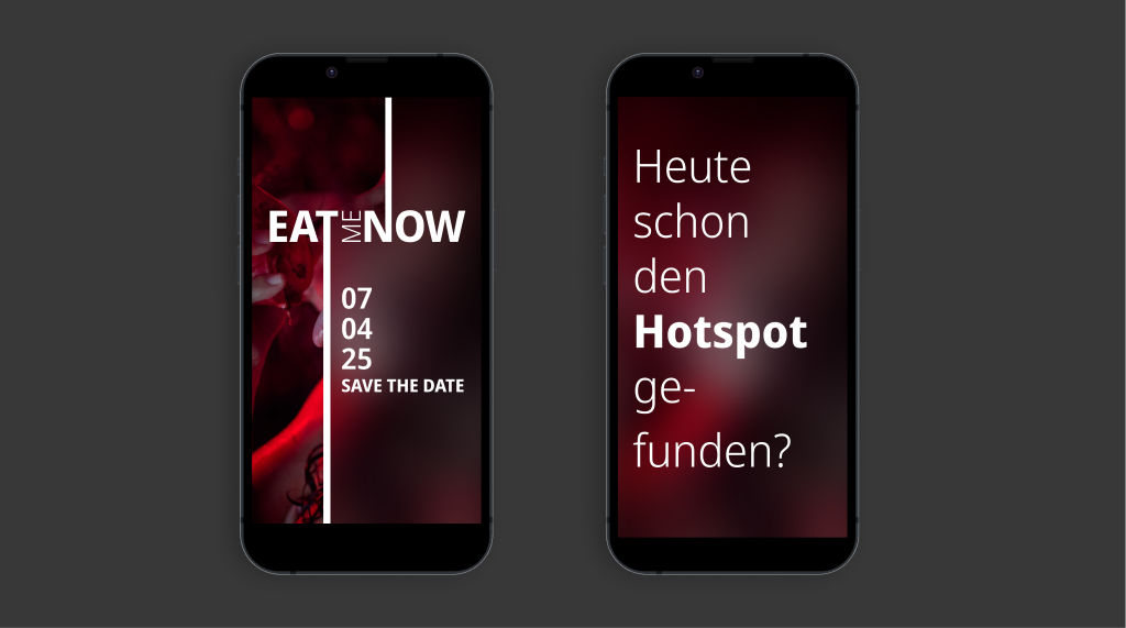 phone mockups showing the social media campaign